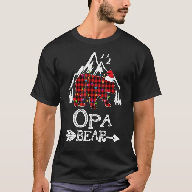 Red Play Opa Bear jul jul Pajama Matching Famil T Shirt (Framsida)
