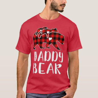 Red Play pappa Bear Buffalo Matching Family Pajam T Shirt