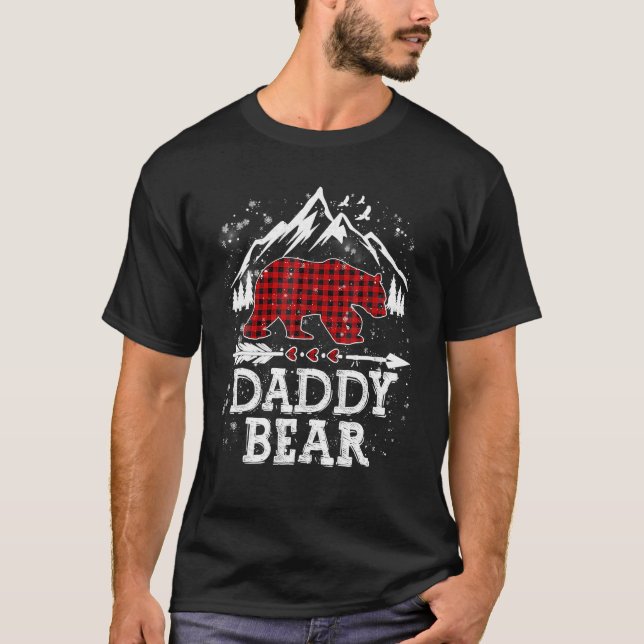 Red Play pappa Bear jul jul Pajama Matching T Shirt (Framsida)