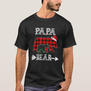 Red Play Pappa Bear Kid jul Light Santa Hat T Shirt