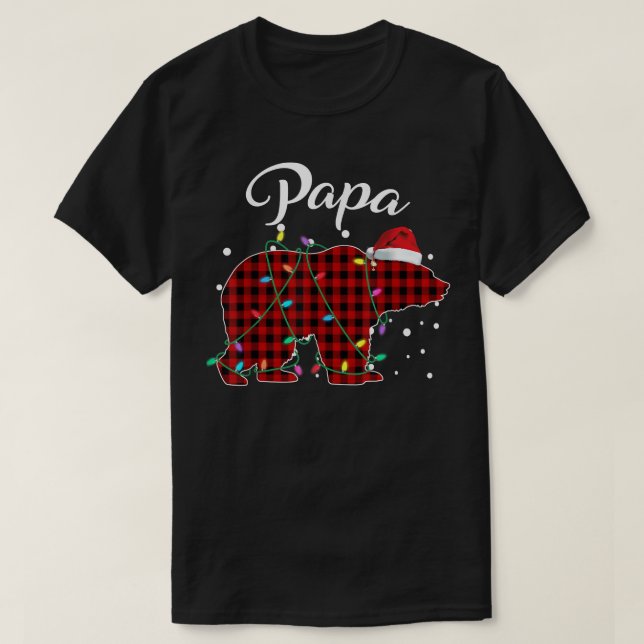 Red Play Pappa Bear Matching Buffalo Pajama T Shirt (Design framsida)