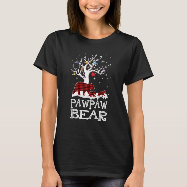 Red Play Pawpaw Bear Matching Pajama-familjen T Shirt (Framsida)