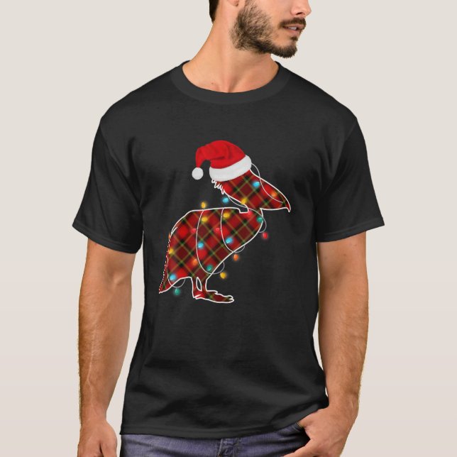 Red Play Pelican Bird jul Ljus Julafton Pajam T Shirt (Framsida)