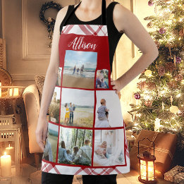 Red Play Personlig Family Photo Collage Namn
