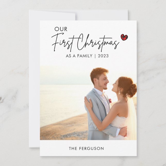 Red Play Photo jul-skript Bröllop Tack Julkort (Framsida)