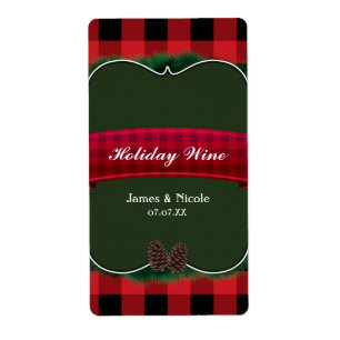 Red Play Pinecones Rustic Land Vin etikett Fraktsedel