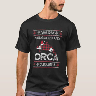 Red Play Plaided Warm Snuggles Orca Cuddles Chris T Shirt