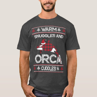 Red Play Plaided Warm Snuggles Orca Cuddles Chris T Shirt