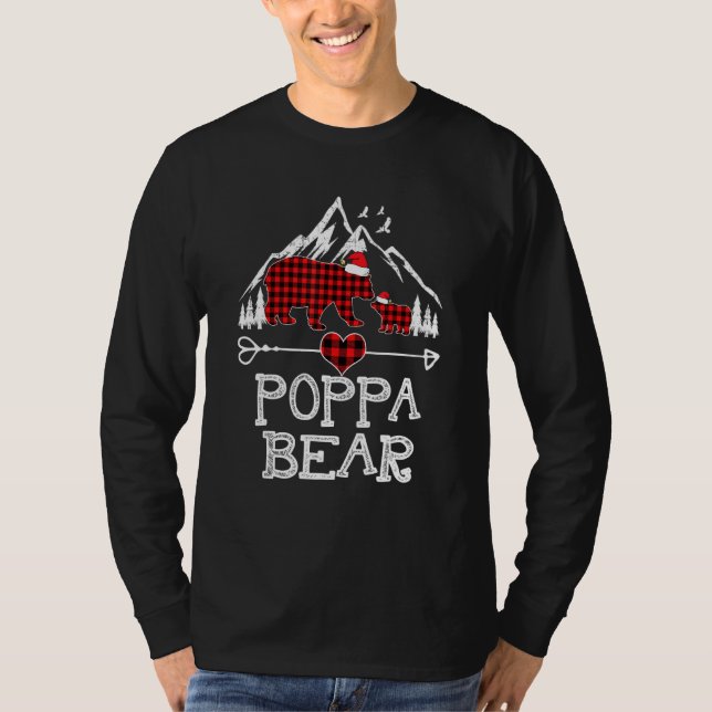 Red Play Poppa Bear Matching Pajama Familj 1 T Shirt (Framsida)