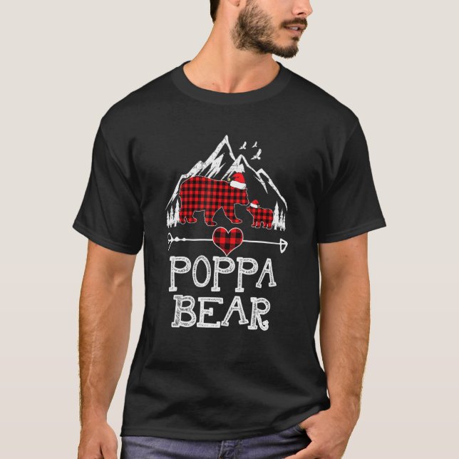 Red Play Poppa Bear Matching Pajama Familj 1 T Shirt (Framsida)