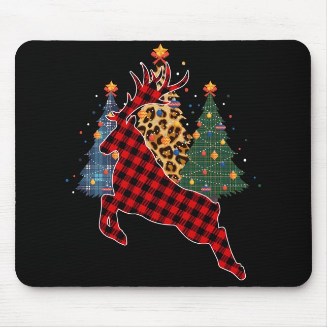 Red Play Reindeer Buffalo Hjort Family Pajama Musmatta (Framsidan)