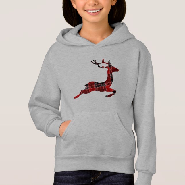 Red Play Reindeer jul T Shirt (Framsida)