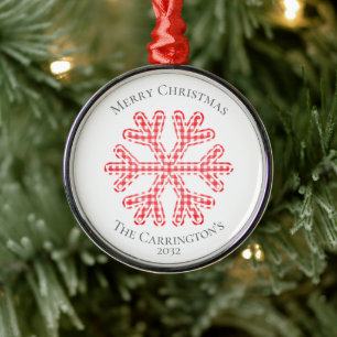Red Play Rnowflake God jul Namn Julgransprydnad Metall