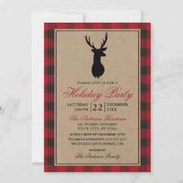 Red Play Rustic Julfest Kraft Inbjudningar