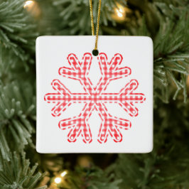 Red Play Rustic Snowflake-Helgdag Julgransprydnad Keramik