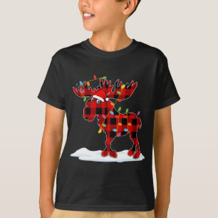 Red Play Santa Moose Julafton Ljus Animal Lover Fa T Shirt