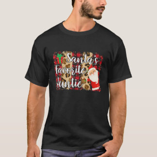 Red Play Santa's Favorite Auntie Family Matching T Shirt
