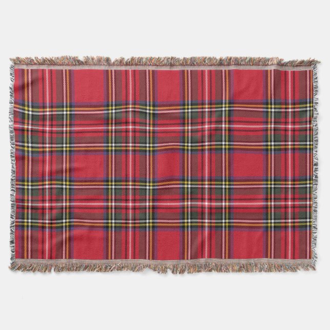 Red Play Scottish Tartan Helgdag Filt (Framsidan)