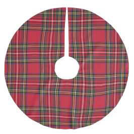 Red Play Scottish Tartan Helgdag Julgransmatta Borstad Polyester