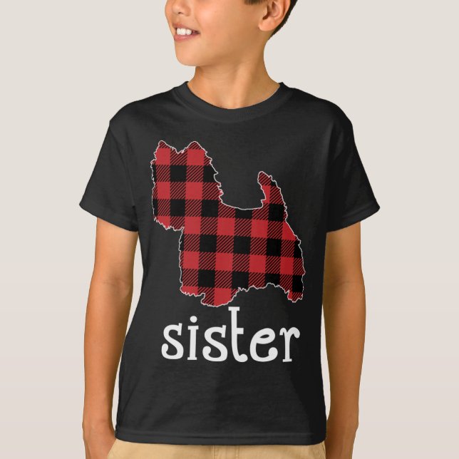 Red Play Sister Westie jul Pappa Matching Fam T Shirt (Framsida)