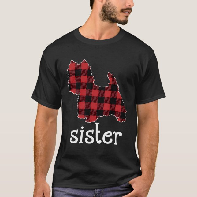 Red Play Sister Westie Pappa Matching Family Pajam T Shirt (Framsida)