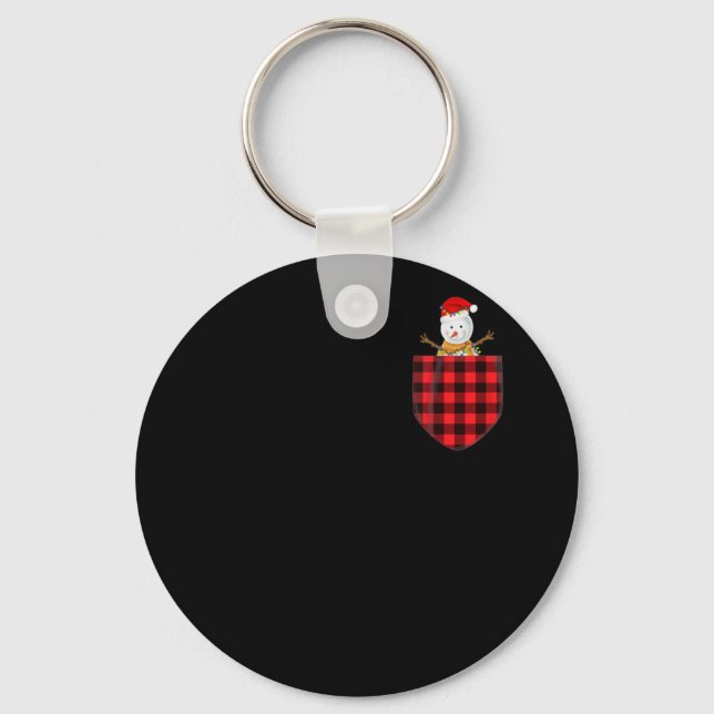 Red Play Snögubbe i Pocket Buffalo Family Nyckelring (Framsida)