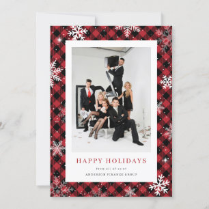 Red Play Snowflake Photo Corporate Business Julkort