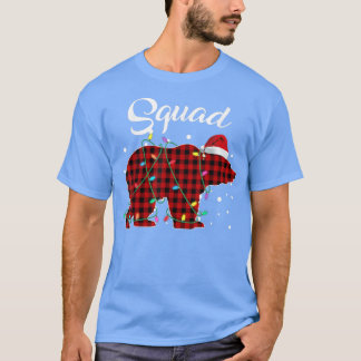 Red Play Squad Bear Matching Buffalo Pajama T Shirt
