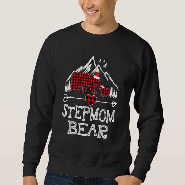 Red Play Stepmamma Bear Matching Pajama Family Lång Ärmad Tröja (Framsida)