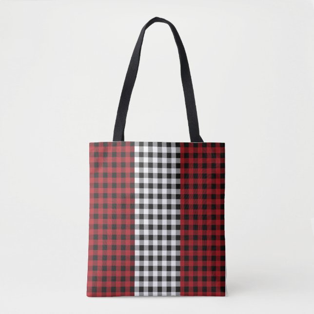 Red Play Tartan Buffalo Checkered Play Mönster Tygkasse (Framsida)