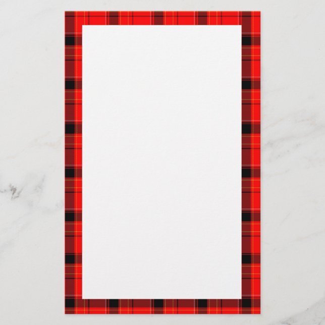 Red Play Tartan Mönster Brevpapper (Framsida)