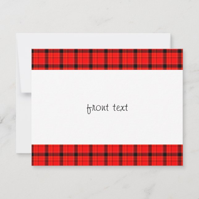 Red Play Tartan Mönster Inbjudningar (Framsida)