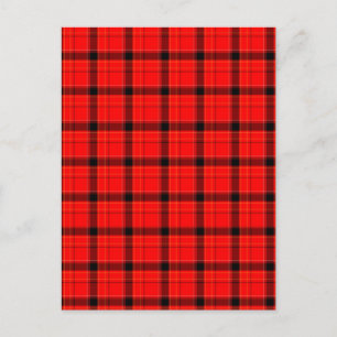 Red Play Tartan Mönster Vykort