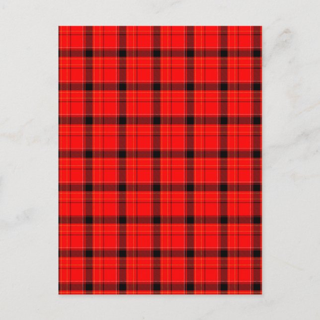 Red Play Tartan Mönster Vykort (Framsida)