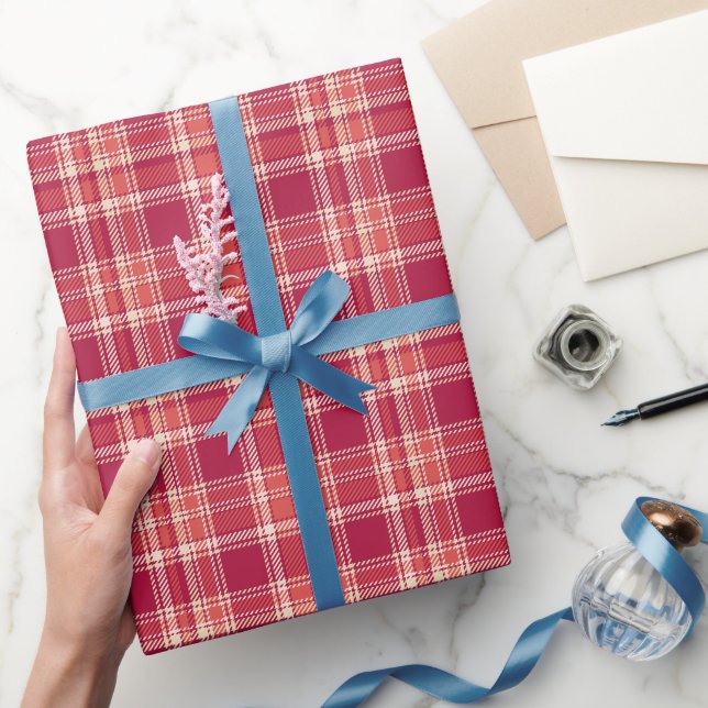 Red Play Tartan Presentpapper (Gifting)