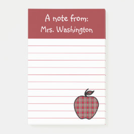 Red Play Teacher's Apple Post it Notes Post-it Block