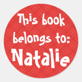 Red Play "this Bok Tillhör to"-etikett Runt Klistermärke