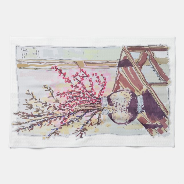 Red Plum Blossoms Kökshandduk (Horisontell)