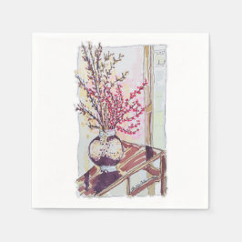 Red Plum Blossoms Pappersservett