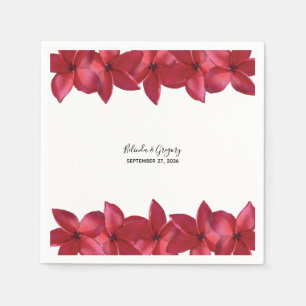 Red Plumeria Frangipani Bröllop Pappersservett