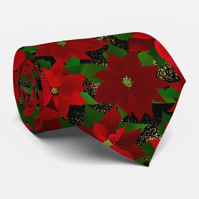 Red Poinsettia Black jul Slips (Rullad)