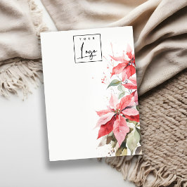 Red Poinsettia Blommigt Logotyp Blank Jewelry Hold Visitkort