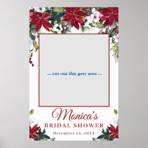 Red Poinsettia Blommigt Möhippa Photo Prop Poster