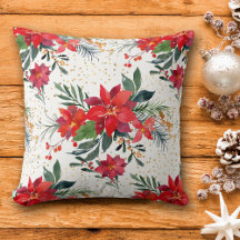 Red Poinsettia Bouquet Guld Confetti jul