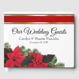 Red Poinsettia Bröllop Gästböcker