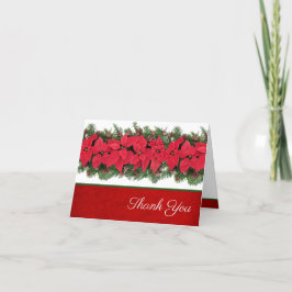 Red Poinsettia Bröllop Tack Kort