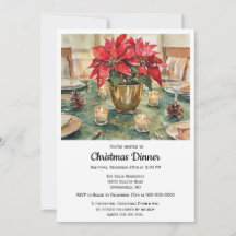 Red Poinsettia Christmas Dinner