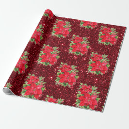 Red Poinsettia Christmas Holiday  Presentpapper