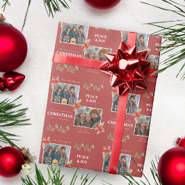 Red Poinsettia Christmas Photo Holiday Presentpapper