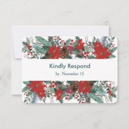 Red Poinsettia Dinner Choice Bröllop OSA Kort